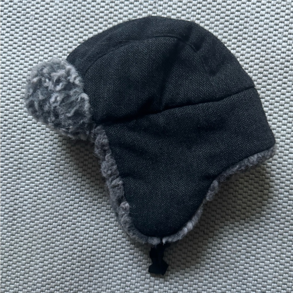 Cozy Black and Gray Kids Winter Hat